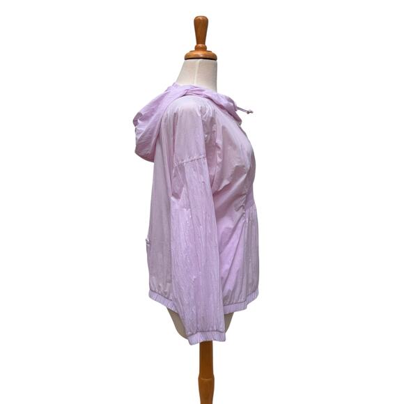 Athleta Dispatch Anorack Jacket Med Purple Hooded Nylon Pullover Boxy Athleisure - Picture 5 of 12